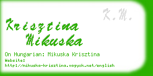 krisztina mikuska business card